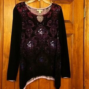 3/$20--Ladies L top black Dana Buckmanl